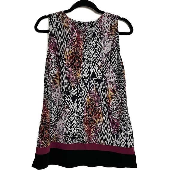 SUSAN LAWRENCE Women’s Sleeveless Animal Print Geometric Multicolor Top - Small - Picture 3 of 7